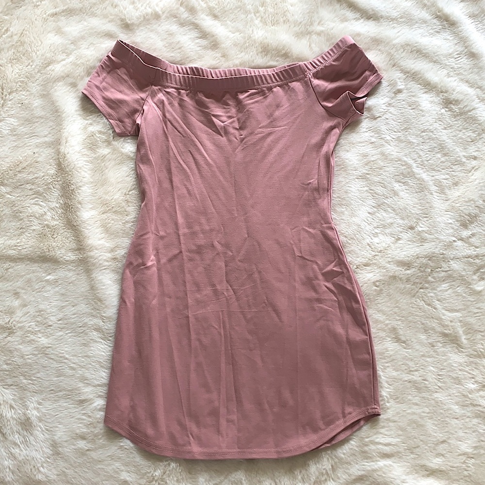 Pink off the shoulder dress